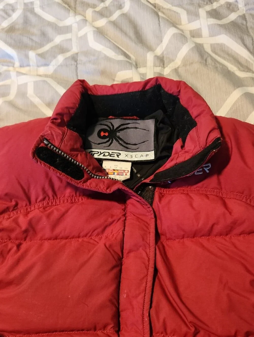 Vintage Spyder Kids Red Puffer Down Jacket Size 8